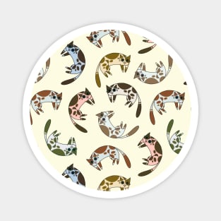 Colorful Heterochromia Tabby Cat Pattern Magnet